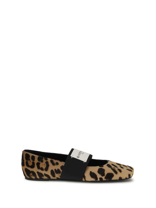 GIVENCHY Leopard print Sliced Square Ballerinas
