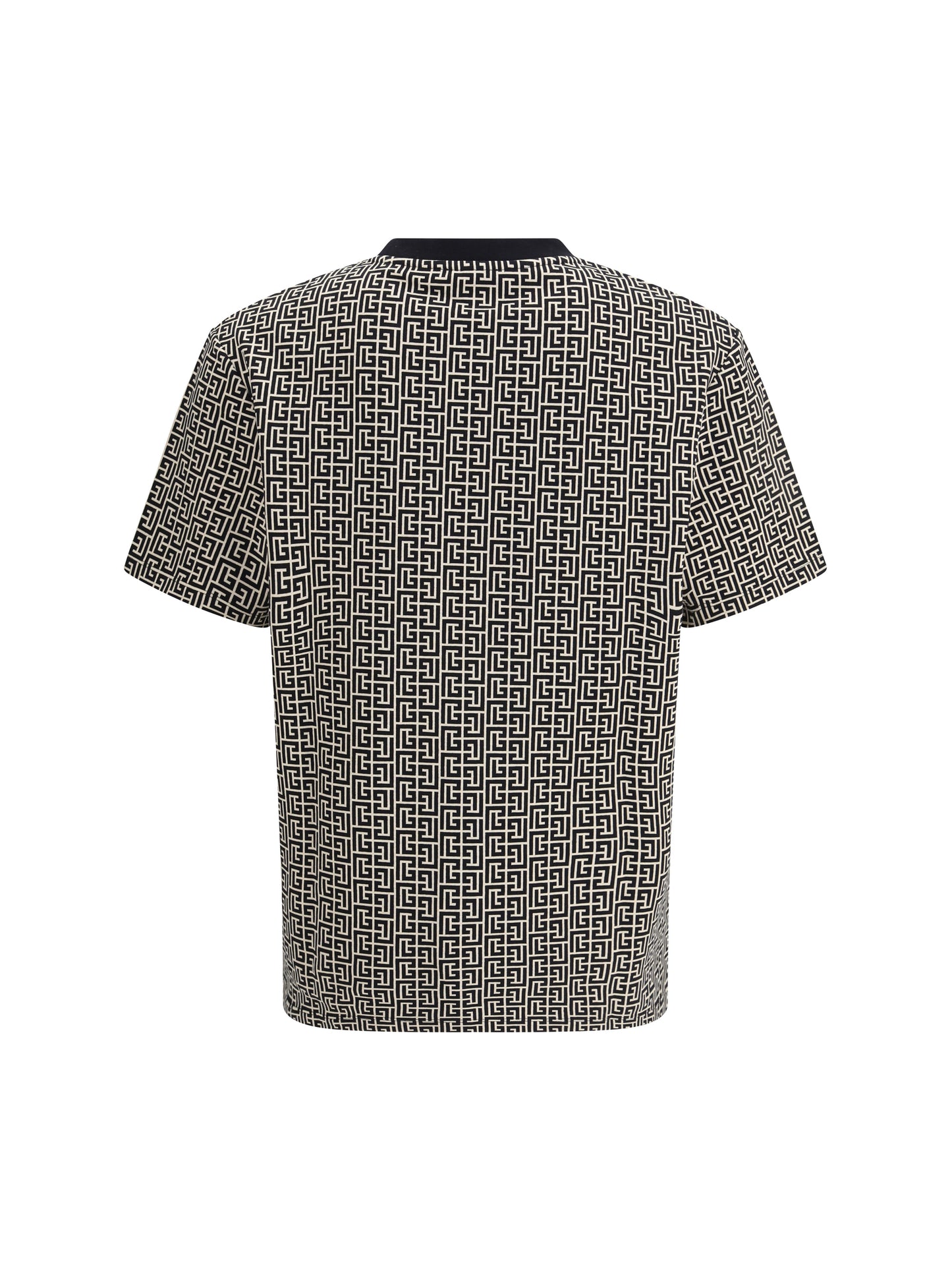 BALMAIN Jacquard T-shirt with PB labyrinth monogram