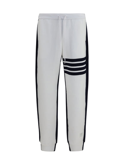 Thom Browne Loopback 4-Bar Track Pants - White / Navy