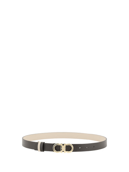 Ferragamo Reversible leather Belt - Brown Patterned Dark