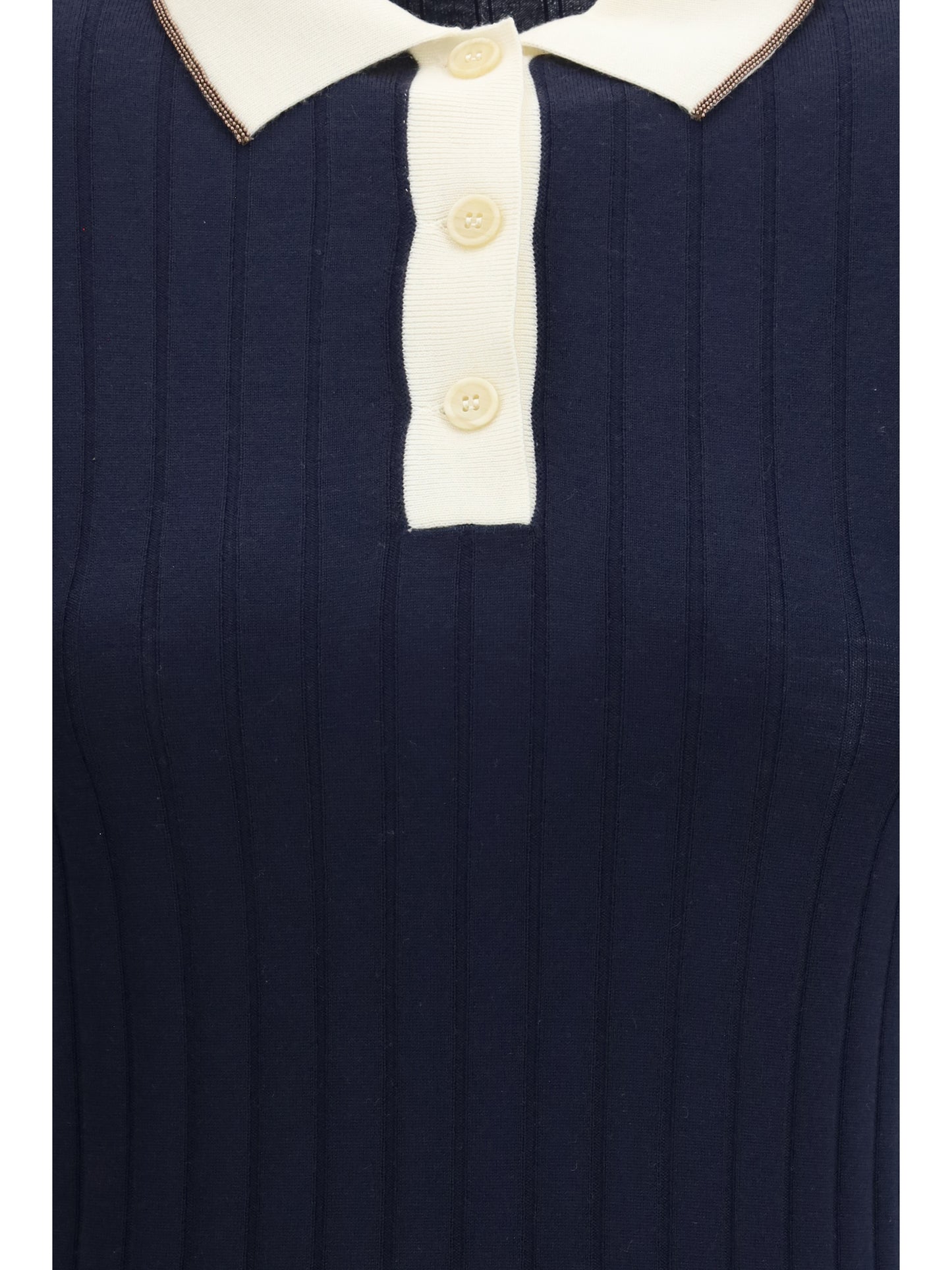 BRUNELLO CUCINELLI Short sleeve Polo in virgin wool and cashmere with accessory detail