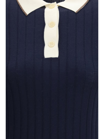 BRUNELLO CUCINELLI Short sleeve Polo in virgin wool and cashmere with accessory detail