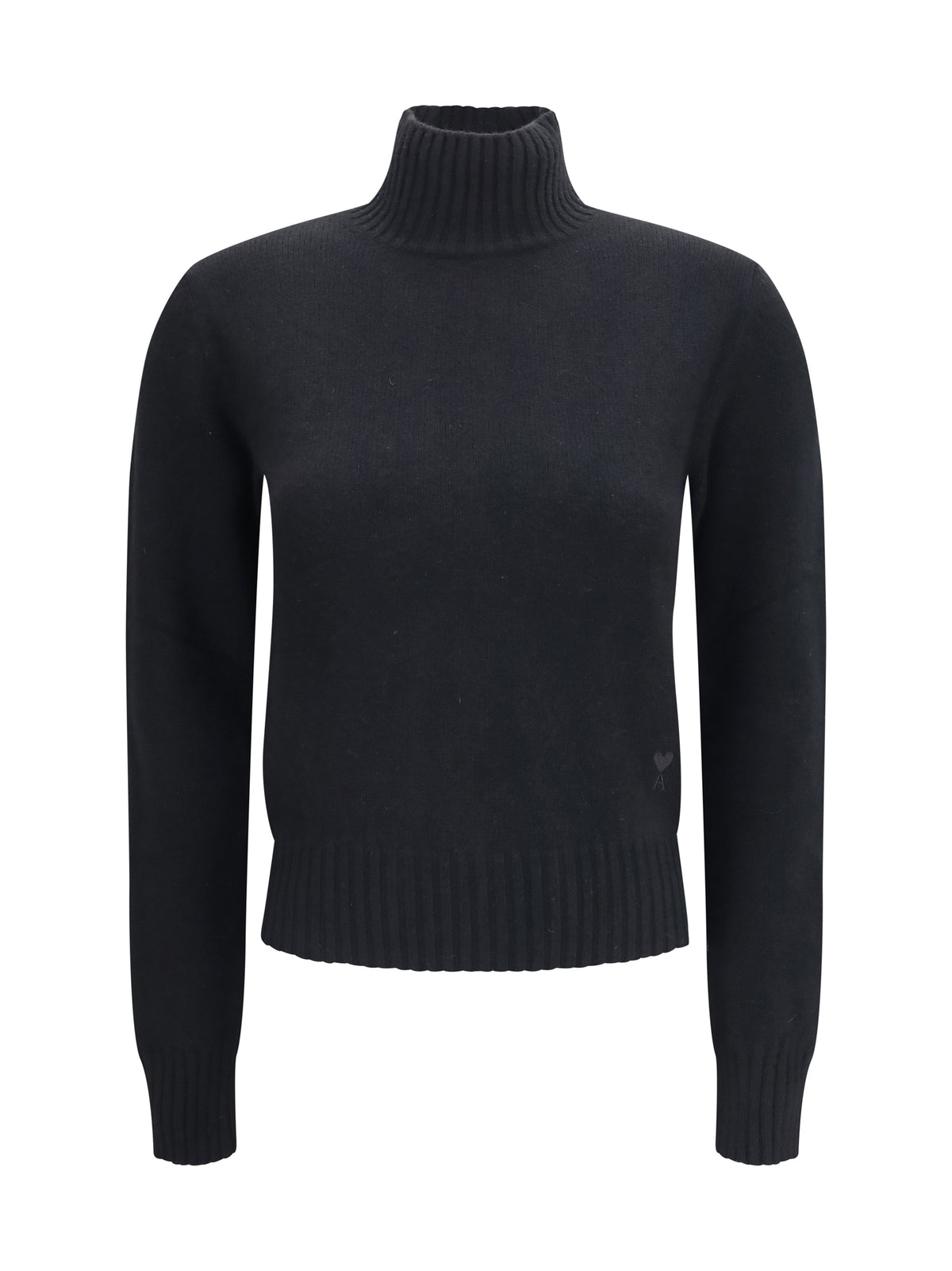 Ami Paris Ami De Coeur Turtleneck Sweater - Noir
