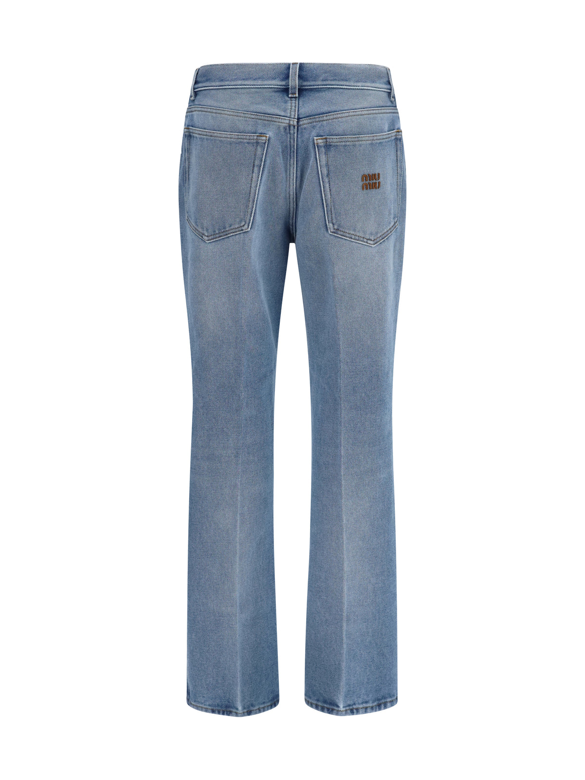 Miu Miu Washed denim five-pocket Jeans - Light Blue