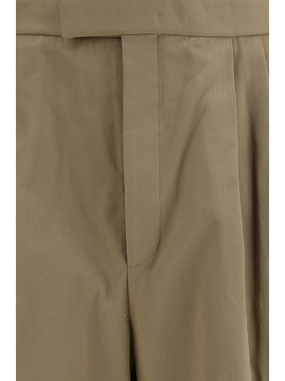 THOM BROWNE Cotton gabardine Pants with double pleats