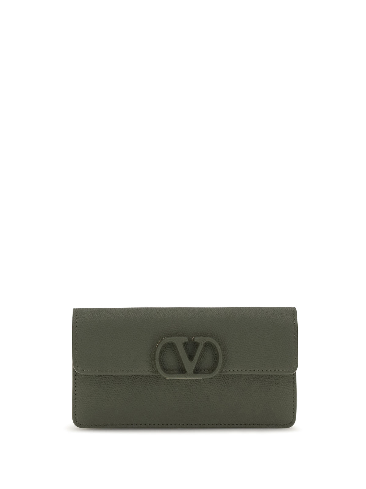 Valentino Garavani VLogo signature grainy calfskin chain Wallet - Oasis
