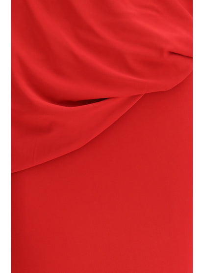 Magda Butrym Long open-back Dress with high neck - Red