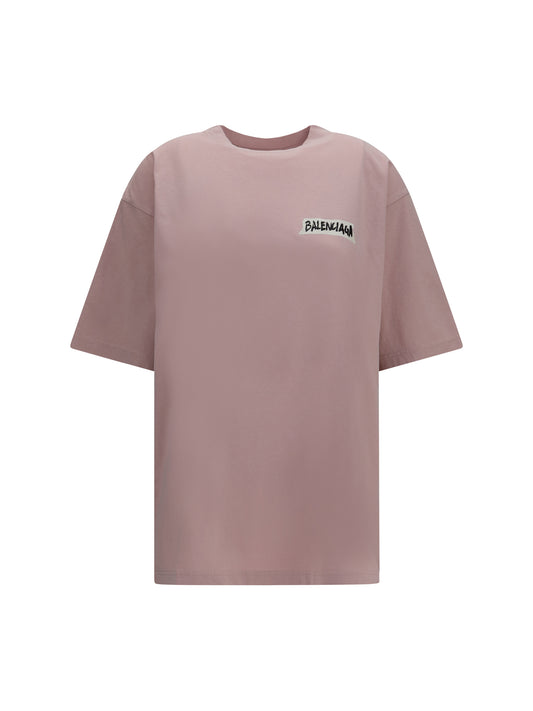 Balenciaga Logo-print T-shirt - Dusty Pink