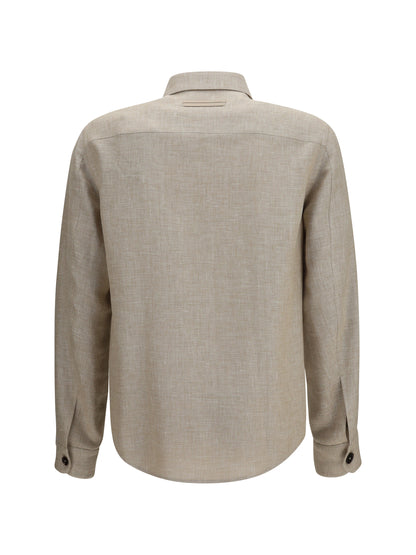ZEGNA Crossover Overshirt in a linen, wool and silk blend