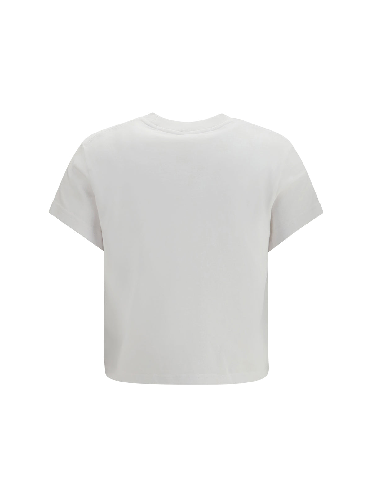 Alexander Wang Crystal Hotfix Logo Cotton T-shirt - White