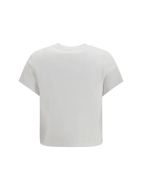 Alexander Wang Crystal Hotfix Logo Cotton T-shirt - White