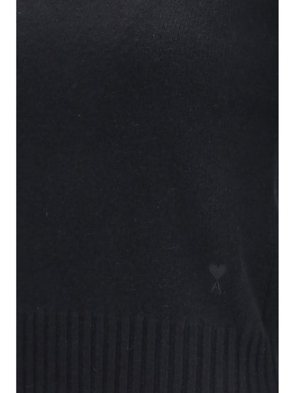 Ami Paris Ami De Coeur Turtleneck Sweater - Noir
