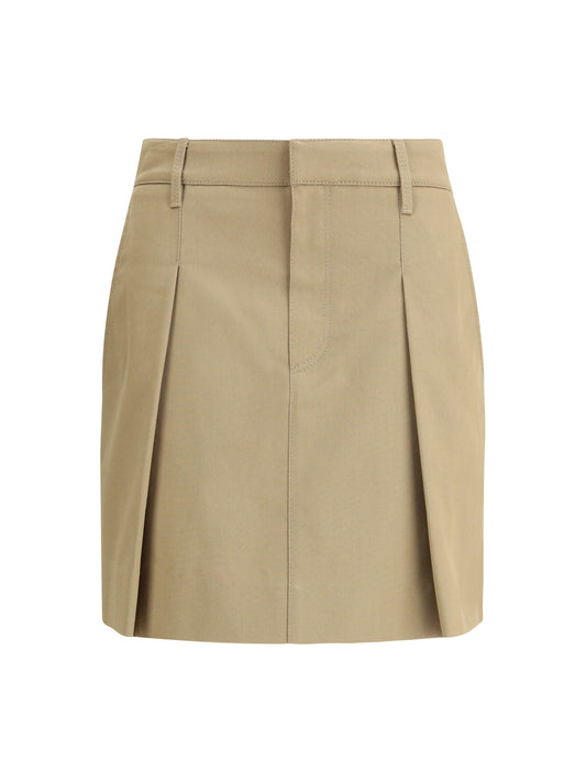 BRUNELLO CUCINELLI Pleated cotton short Skirt