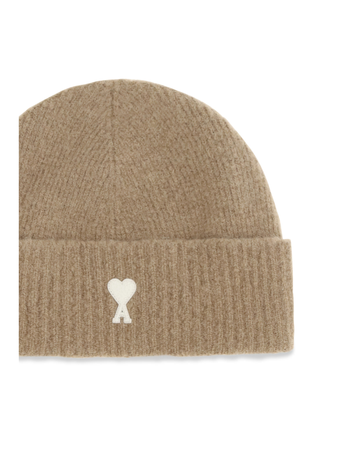 Ami Paris Ami de Coeur wool Beanie - Beige Mastic/Ecru