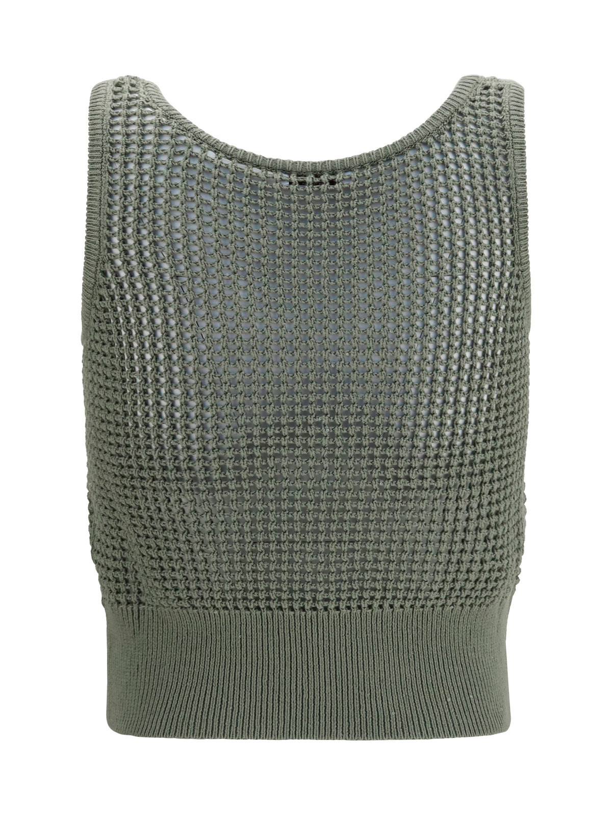 Brunello Cucinelli Perforated sequin Tank Top - Eucalipto