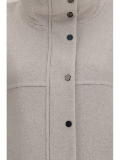 Brunello Cucinelli Double-faced virgin wool and cashmere Outerwear with detachable shearling insert - Chiglia