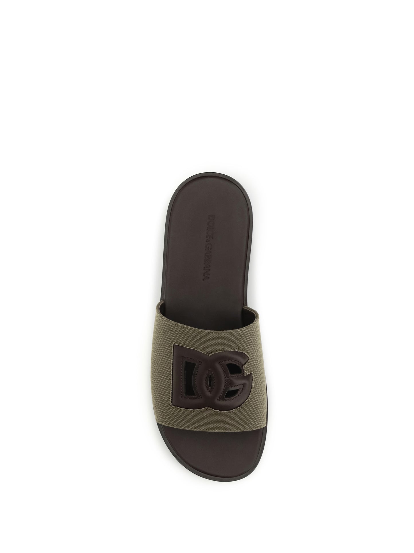 DOLCE & GABBANA canvas slide Sandals