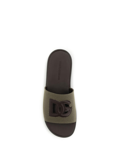 DOLCE & GABBANA canvas slide Sandals