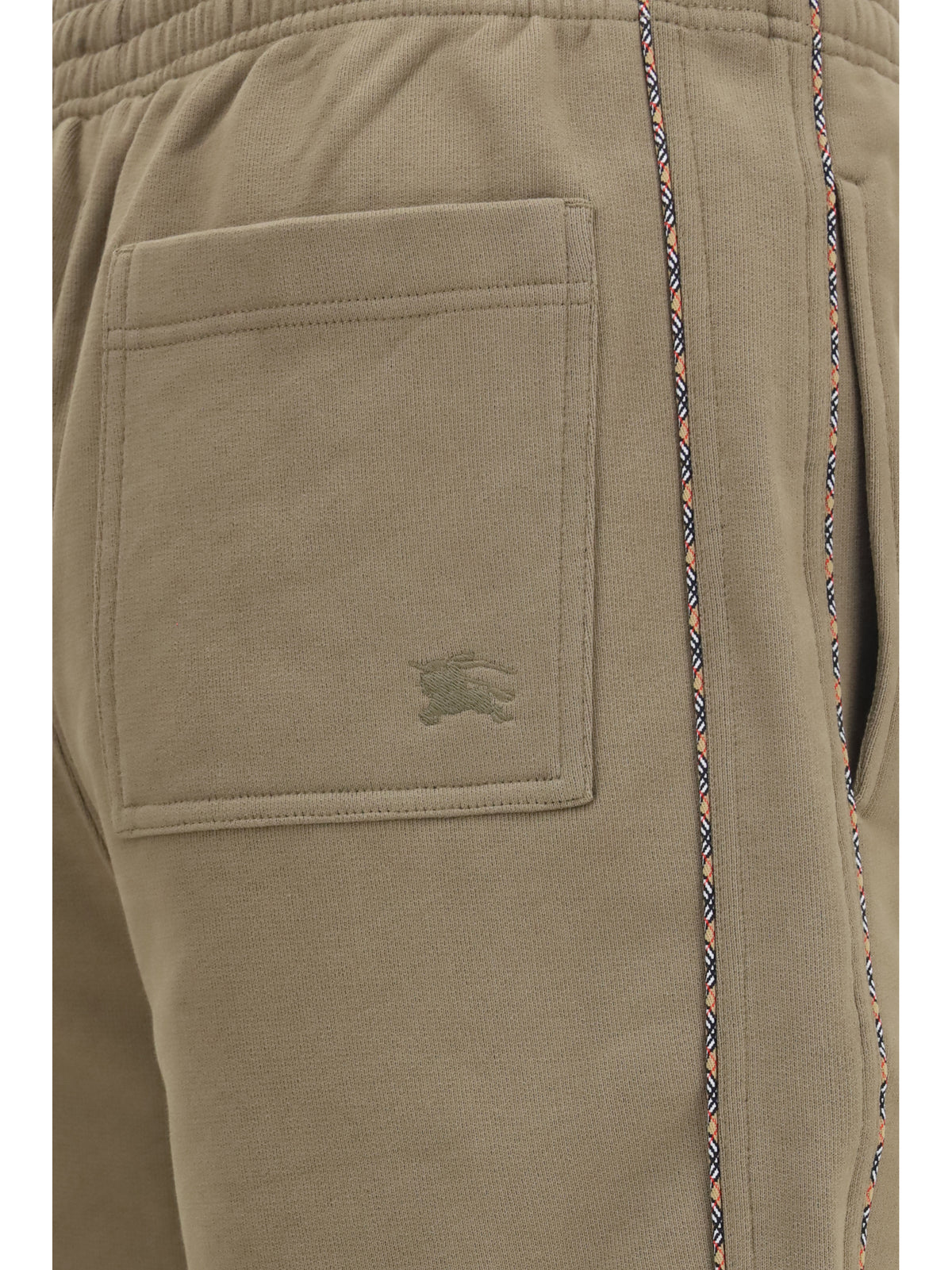 Burberry Cotton Shorts with Check trims - Finch Brown