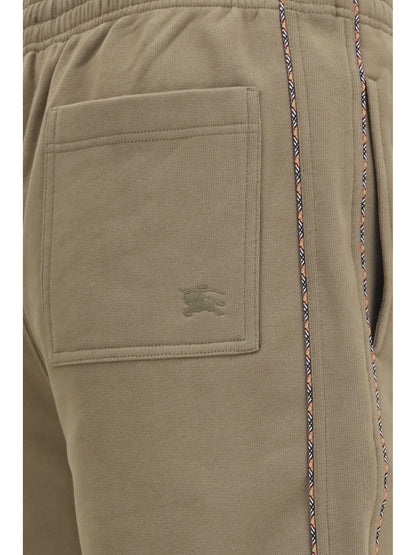 Burberry Cotton Shorts with Check trims - Finch Brown