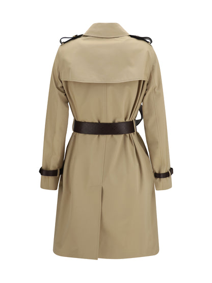 Burberry Kensington midi leather Trench - Honey