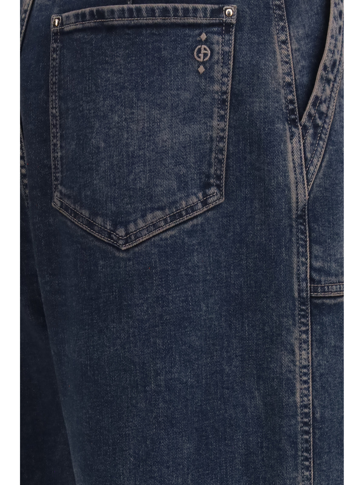 Giorgio Armani Wide-leg Jeans with belt - Grey Navy