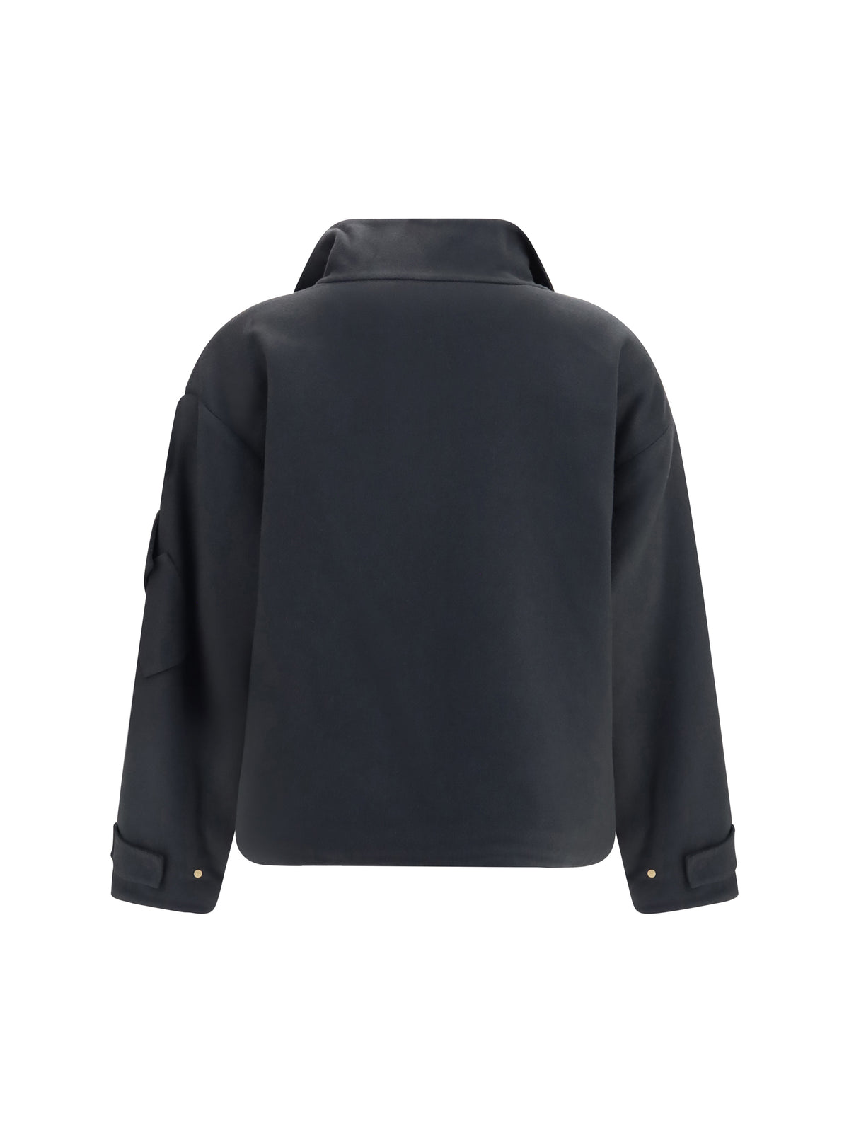 Giorgio Armani Coat Caban in double cashmere blouson with high collar - Swamp