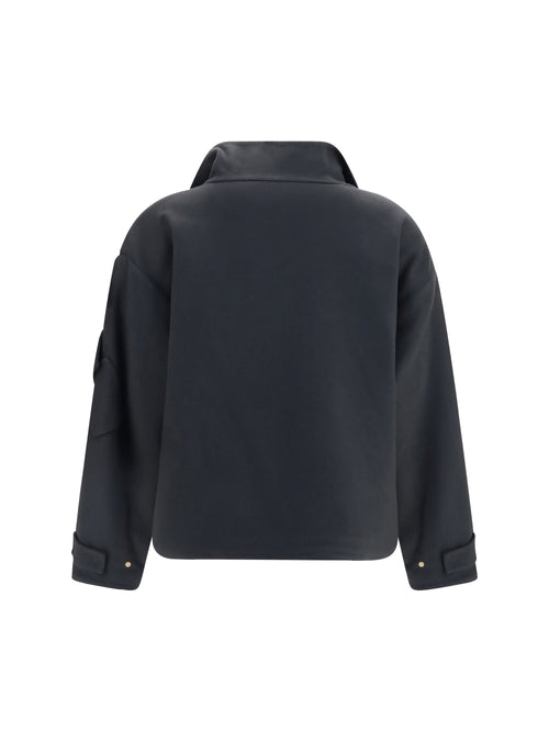 Giorgio Armani Coat Caban in double cashmere blouson with high collar - Swamp