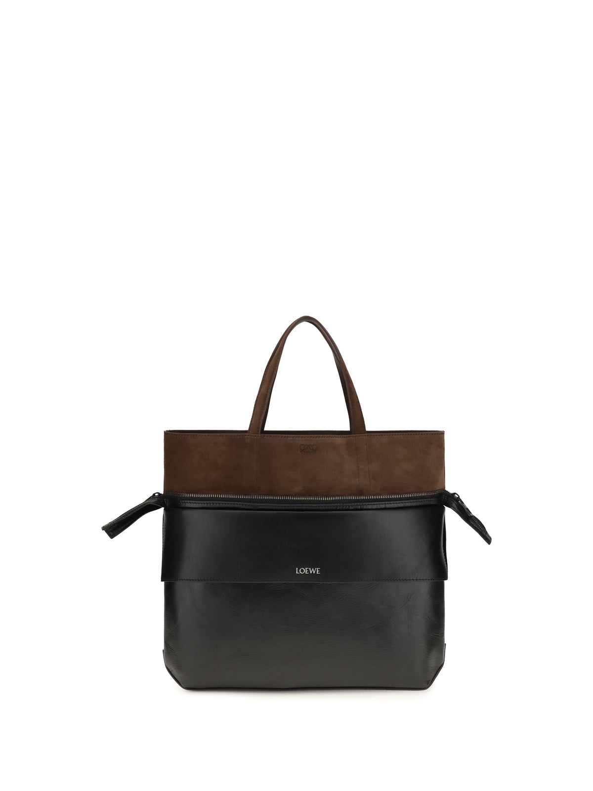 Loewe Small Switch Tote Bag in calfskin - Black/Espresso