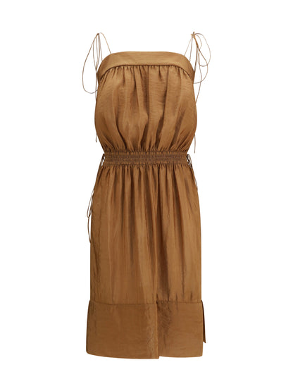 SAINT LAURENT Satin Dress with balloon bodice