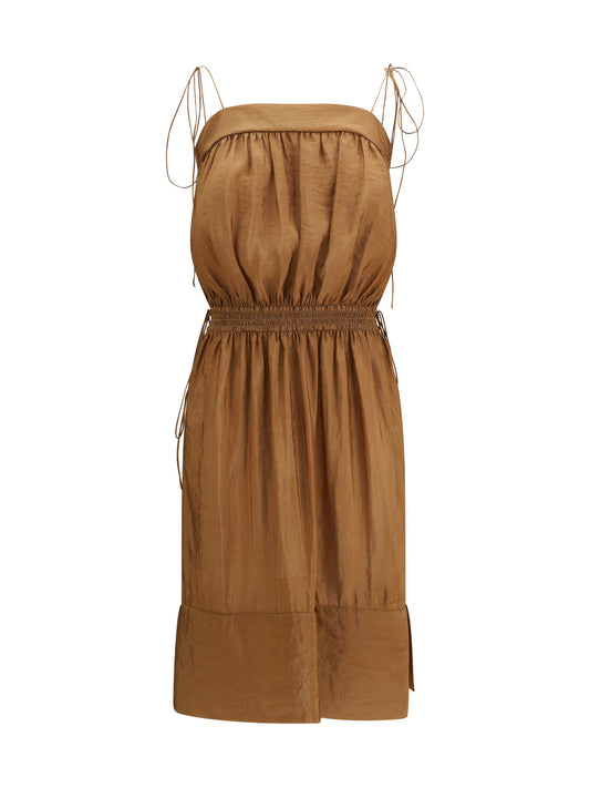 SAINT LAURENT Satin Dress with balloon bodice