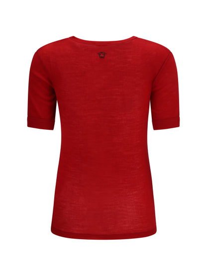 Versace Ribbed knit T-shirt - Lipstick Red