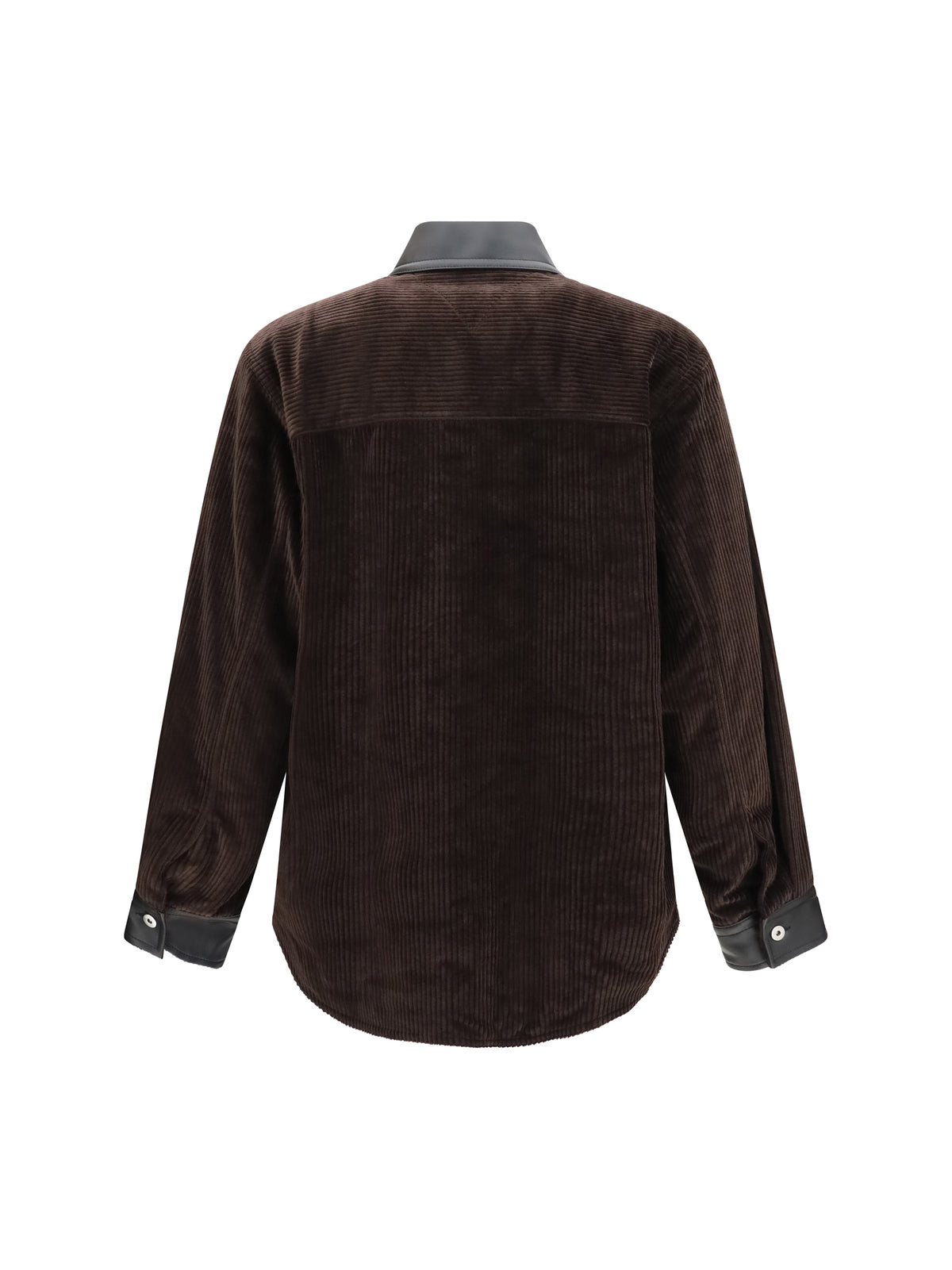 Bottega Veneta Corduroy Jacket with leather collar - Intense Carrubo