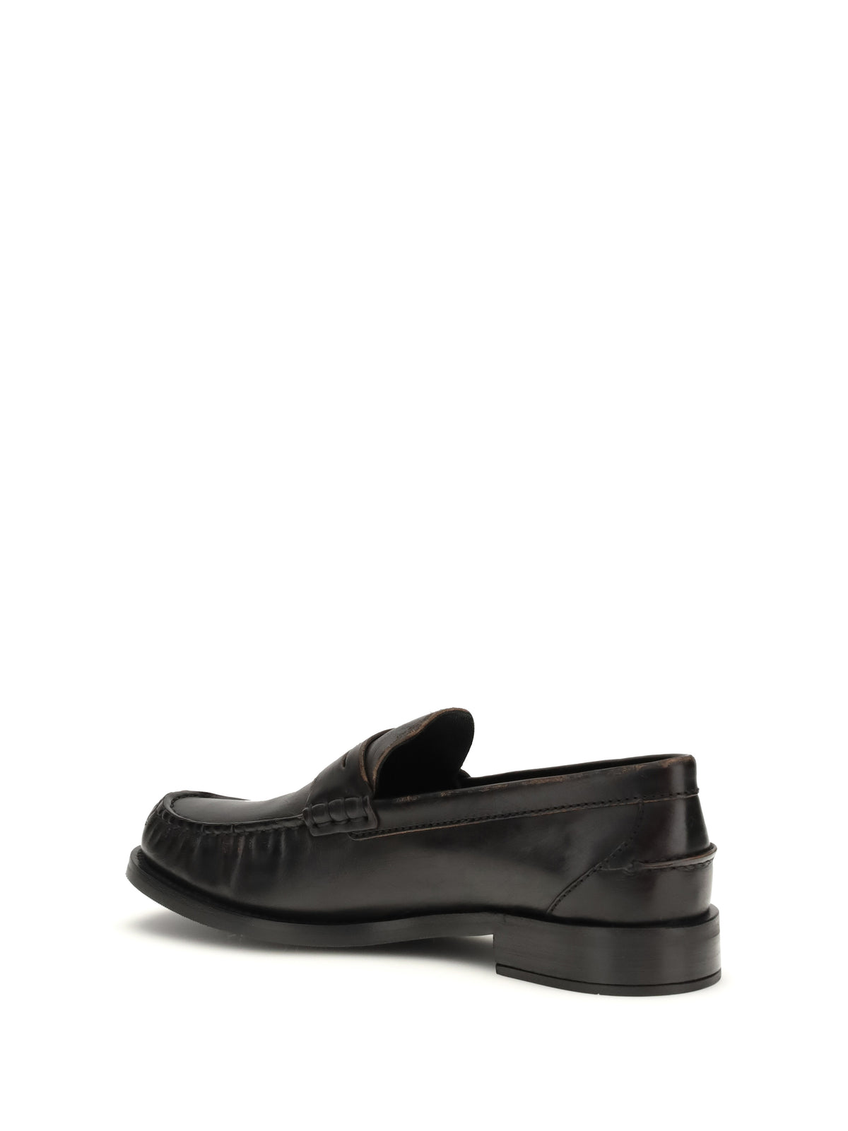 Prada Leather Loafers - Nero+Cuoio