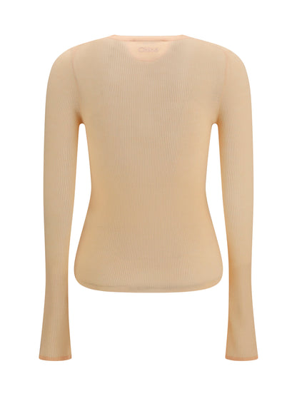 Chloé Ribbed wool Sweater - Bleached Orange