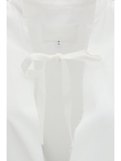 Maison Margiela Raw-edge cotton mini Dress - White