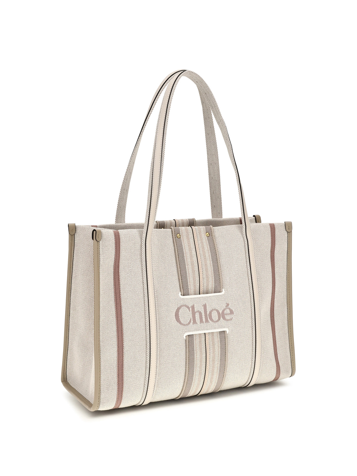 Chloé Woody Loop canvas Tote Bag - Nude