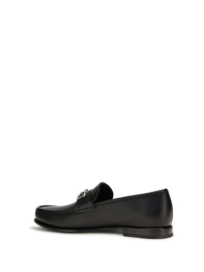Ferragamo Gancini ornament Loafers - Black