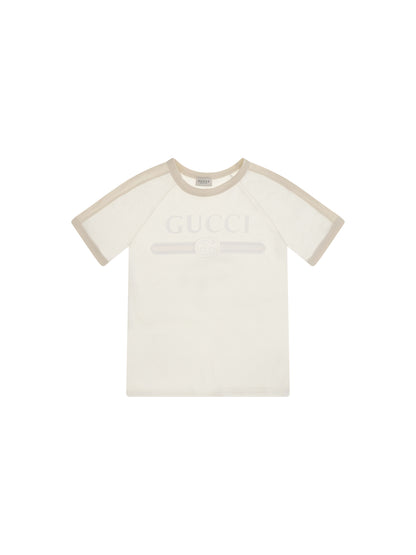 Gucci Logo T-shirt for Boy - Dusty White/Mc