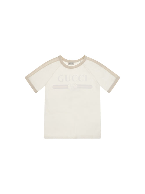 Gucci Logo T-shirt for Boy - Dusty White/Mc