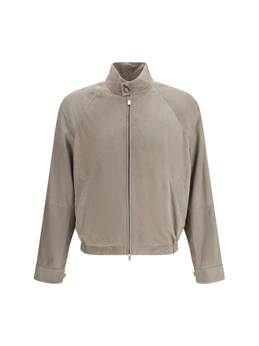 BRUNELLO CUCINELLI Suede leather Jacket in with zip