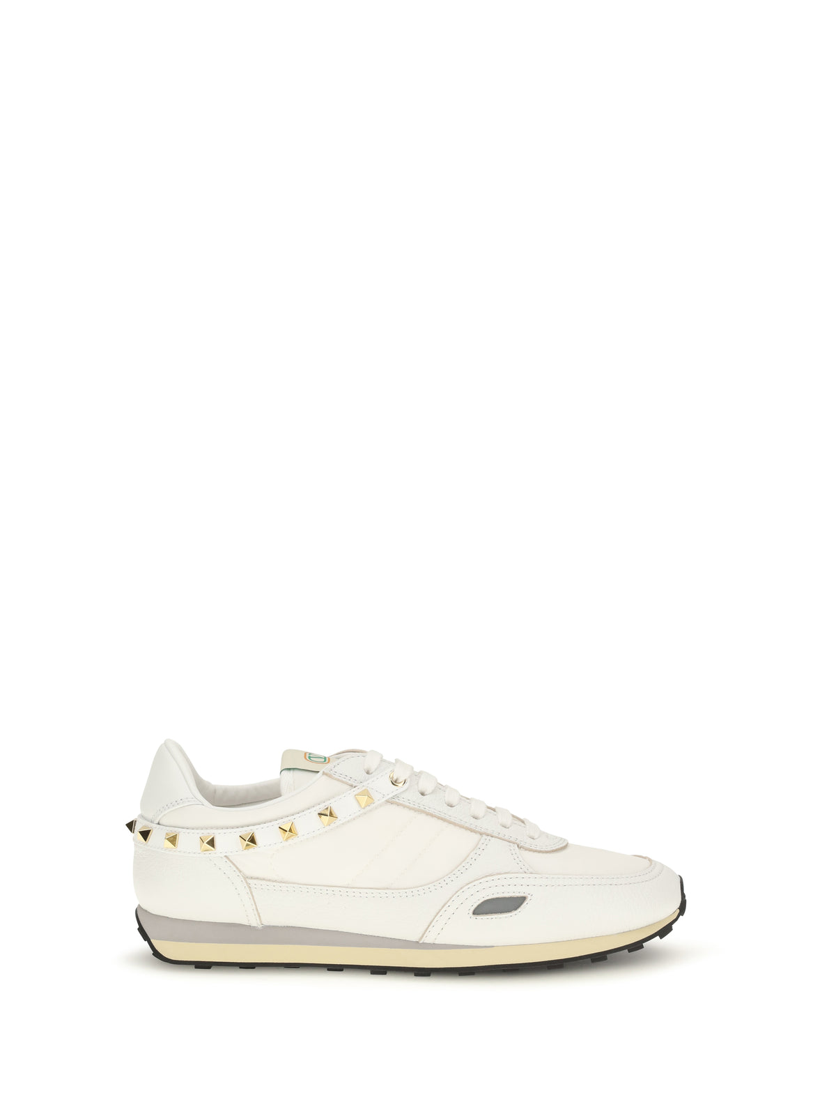 Valentino Garavani Stud Up Sneakers in leather and nylon - White/Bia/Bia/Bia/Grey/P.Grey