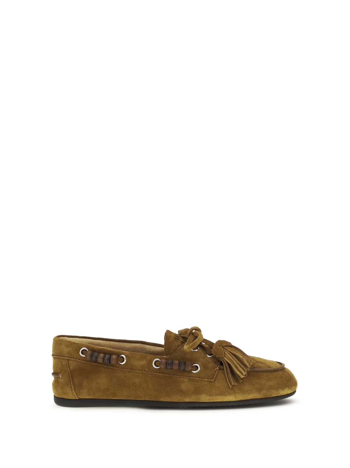 Miu Miu Boat suede Loafers - Olive