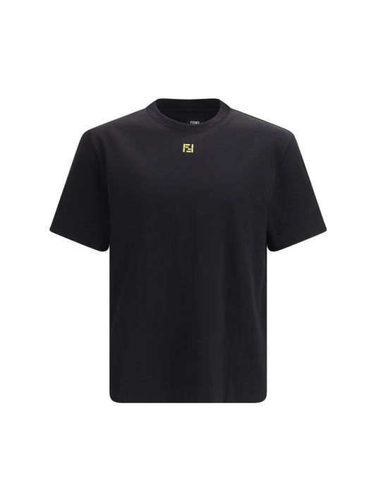 FENDI T-shirt in cotton with central logo embroidery