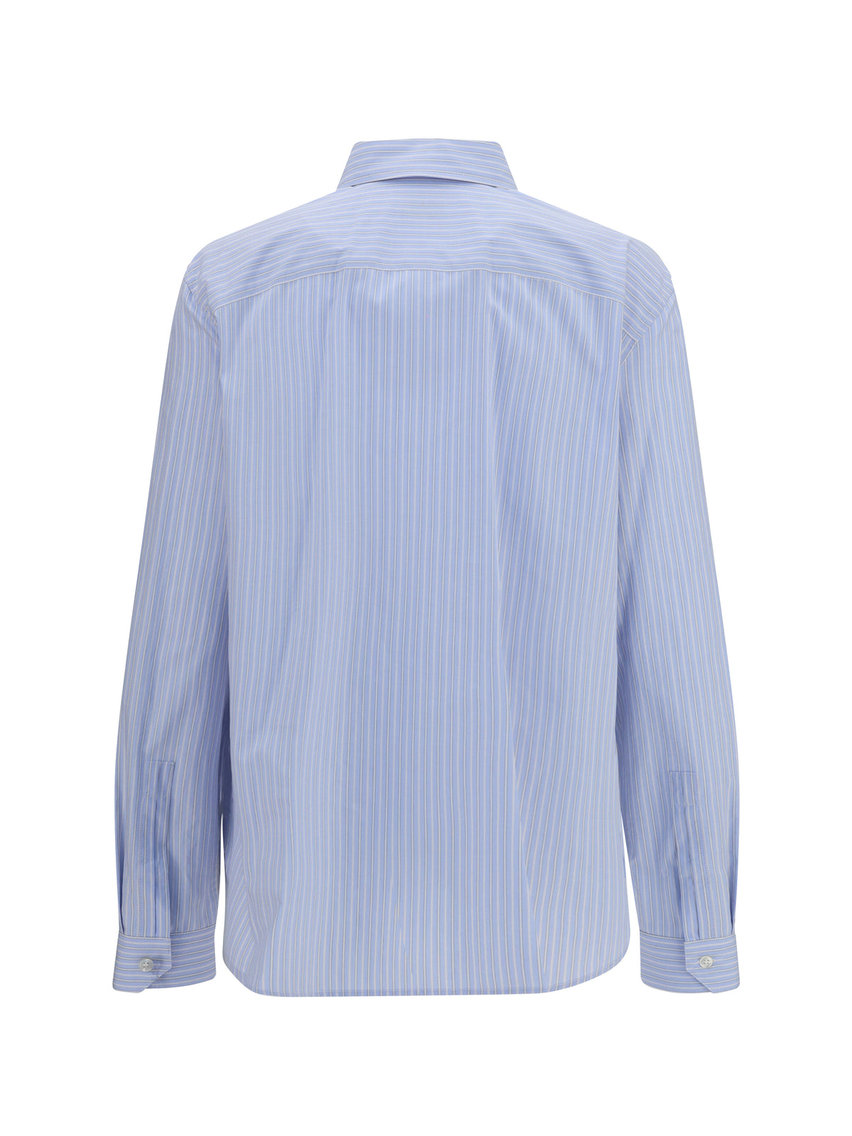 Saint Laurent Cassandre Striped Poplin Shirt - Bleu/Gris