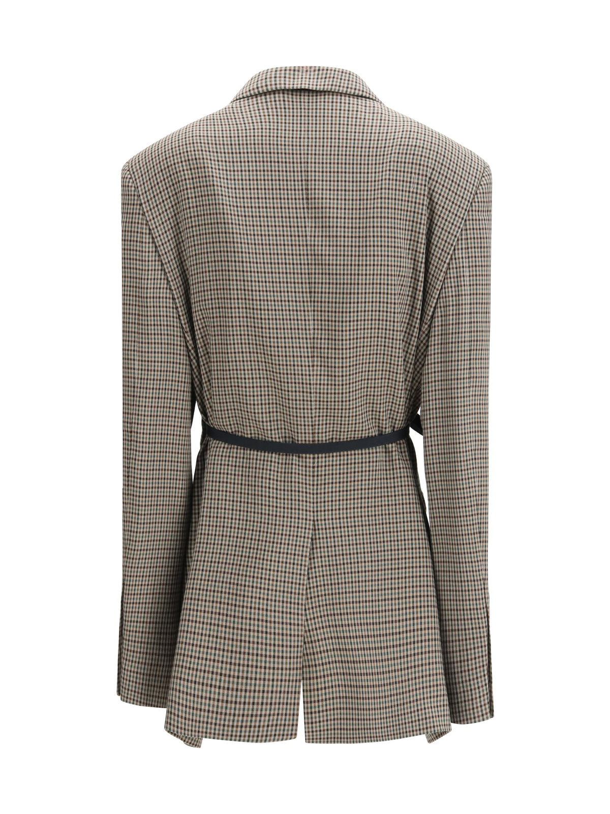 Balenciaga Single-breasted Vichy Jacket - Khaki/Brown