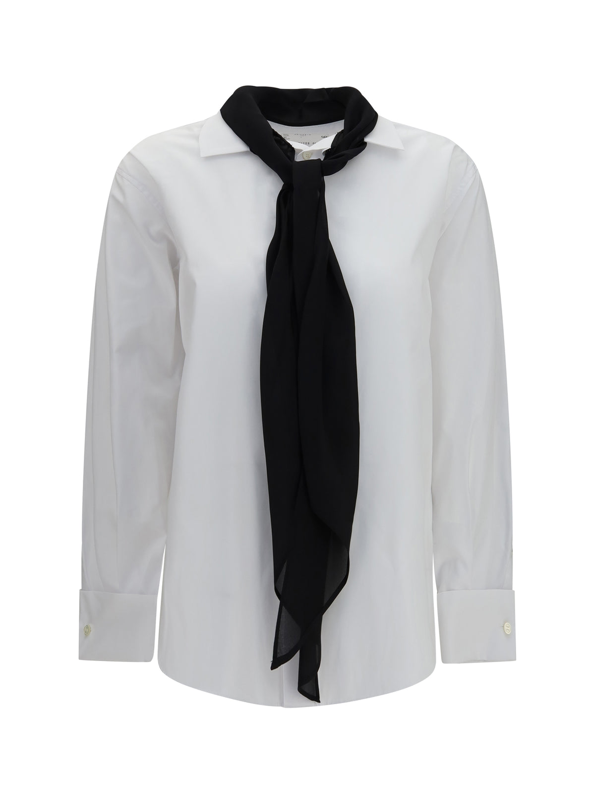 Sacai Cotton poplin Scarf Shirt - Off White