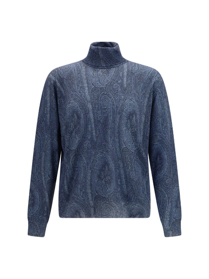 Etro Printed turtleneck Sweater - Printed F.Do Blue