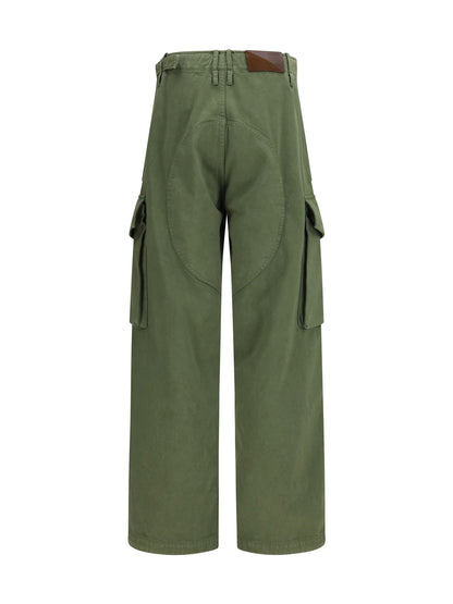 Loewe Cotton Cargo Pants - Khaki Green