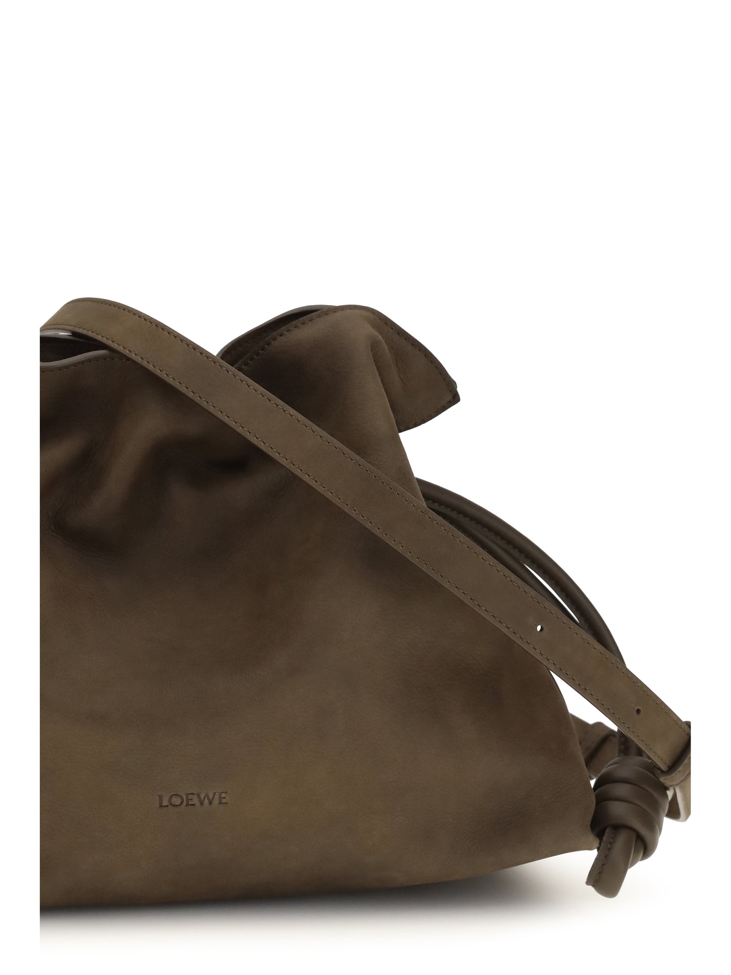 LOEWE Medium Flamenco Clutch in garnet nubuck